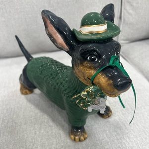 BLUE SKY CLAYWORKS ST PATRICKS DAY BLACK DACHSHUND 2023 (NWT)